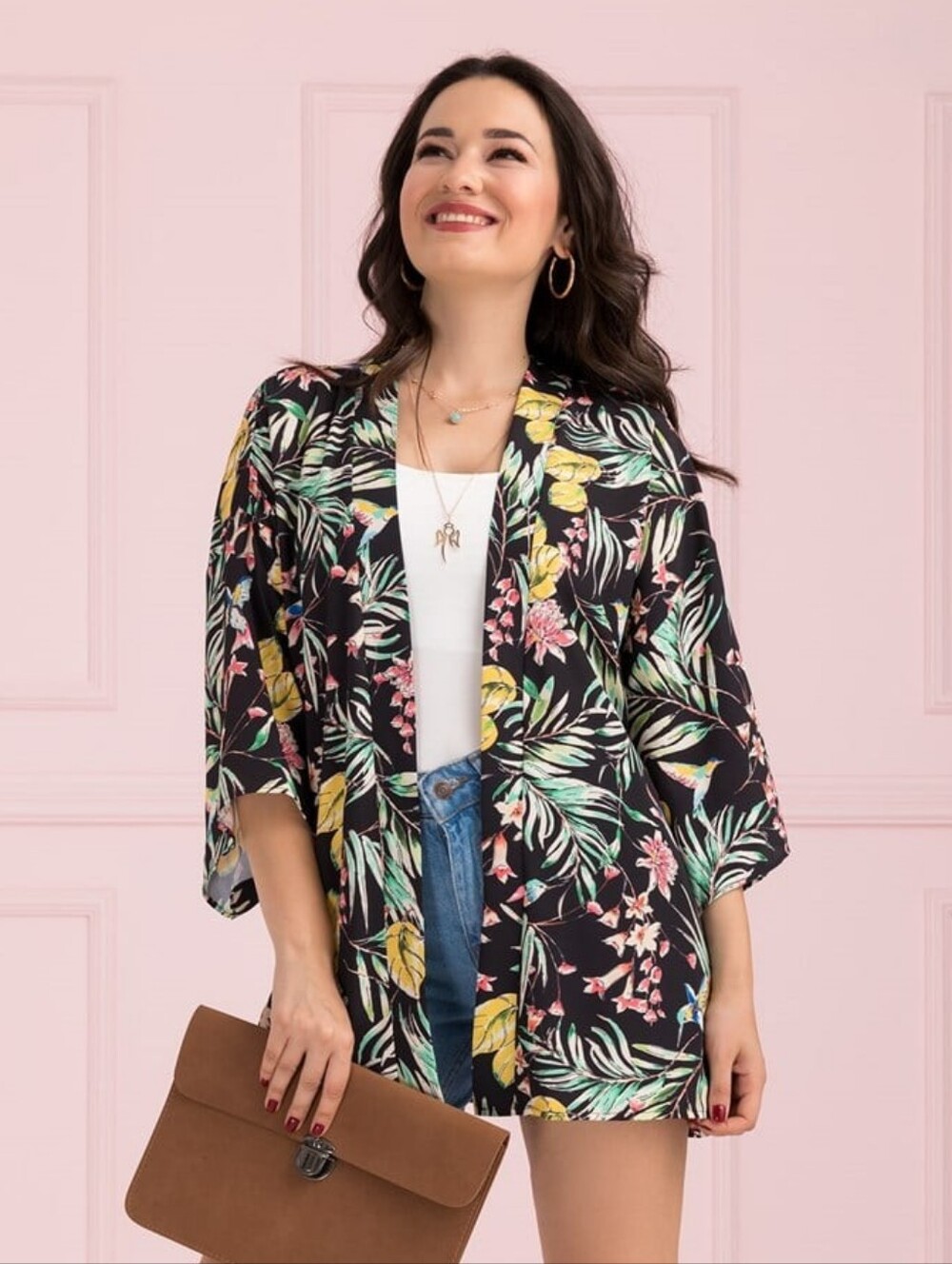 Primark 6 Whimsical Resortwear Vacation Tropical Botanical Hummingbird Kimono